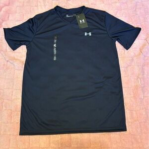 Under Armour Navy V-Neck Athletic Tee with Logo